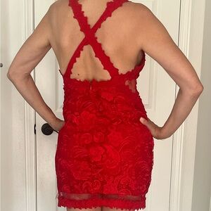 NWT Elegant Red Lace Dress